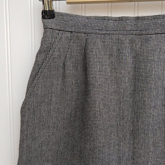 Vintage Evan Picone Houndstooth Pencil Skirt Size 6 Pockets Secretary Academia - Picture 2 of 9